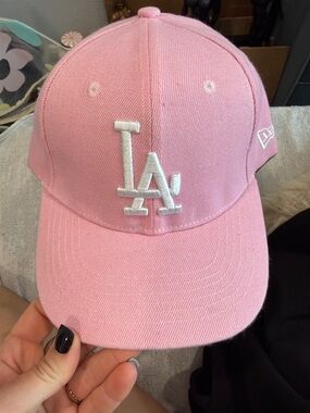 New Era Los Angeles Dodgers Pink and White Logo Cap